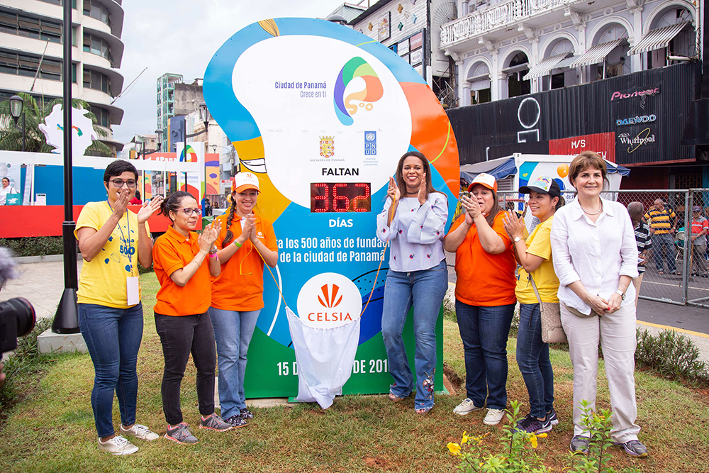 Con relojes de cuenta regresiva, Celsia se unió a la celebración de los 500 años de fundación de la Ciudad de Panamá