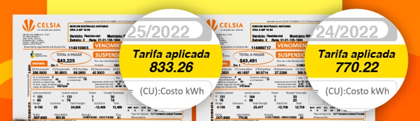 Celsia le cumple al Tolima con la disminución  de la tarifa de energía en noviembre y diciembre