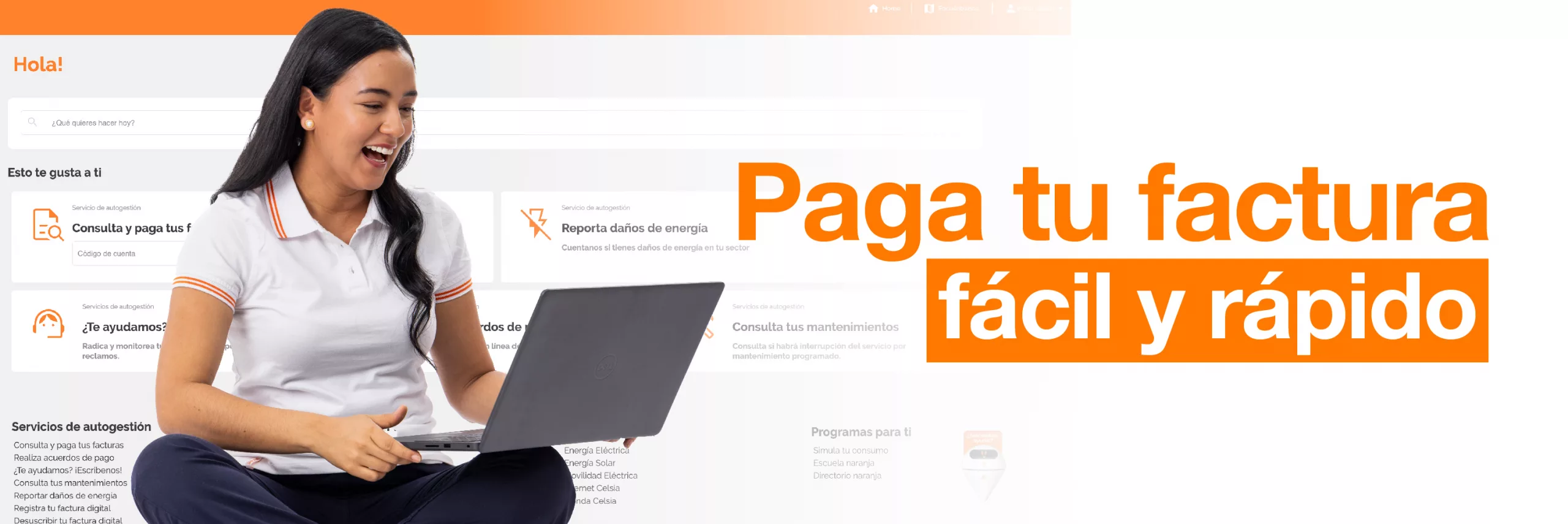 Paga tu factura de energía o realiza un acuerdo de pago por internet fácil y rápido